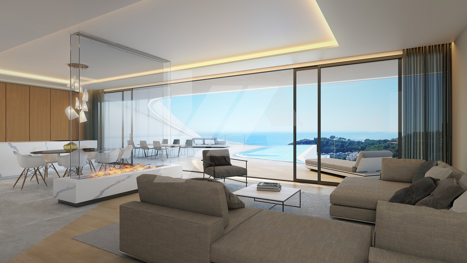Villa-Chalet moderno en venta en Altea Hills con 4 dormitorios y piscina infinity.
