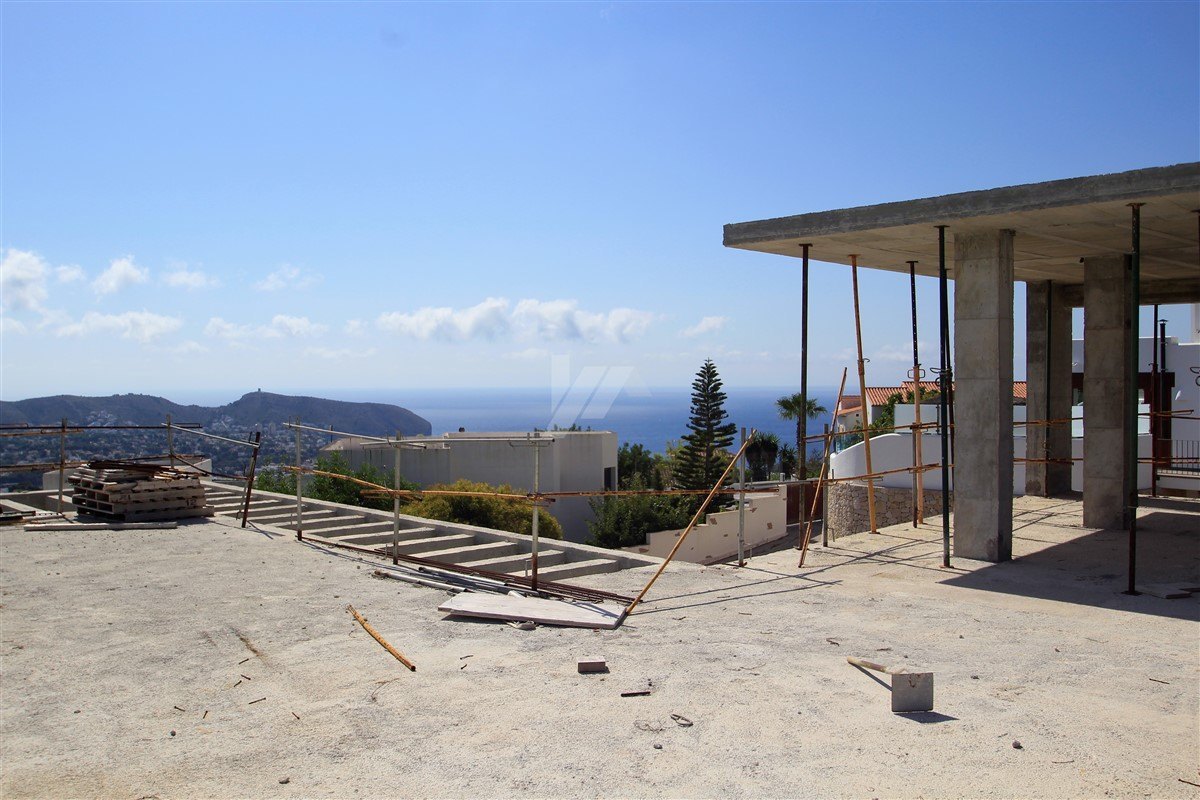 Immeuble neuf à vendre à Moraira, vue sur la mer.
